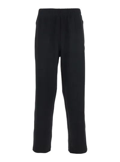 Kenzo Pop Black Pants With Elastic Waist And Logo Patch On The Side In Tech Fabric Stretch Man