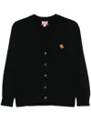 Kenzo Pop-embroidered Cardigan In 黑色
