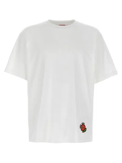 Kenzo Pop Embroidered Oversized Cotton T-shirt In White