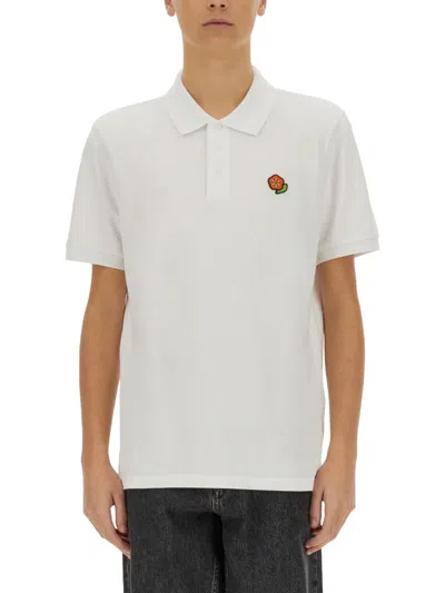 Kenzo Pop Embroidered Polo Shirt In White