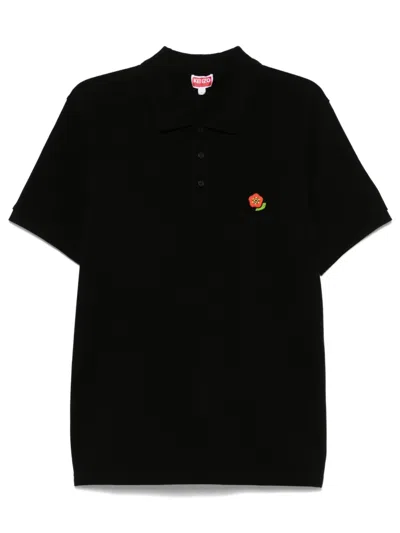 Kenzo Gots Boke Flower Slim Fit Cotton Polo Shirt Clothing In Black