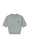 Kenzo Wool Embroidered Pullover In Grey