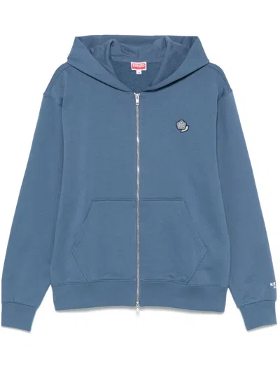 Kenzo Men Pop Crest Cotton Hoodie In Blue