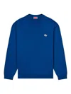 Kenzo Timeless Crewneck Sweater With Ribbed Details In Blue