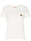 Kenzo Crew Neck Top With Boke Flower Motif In White