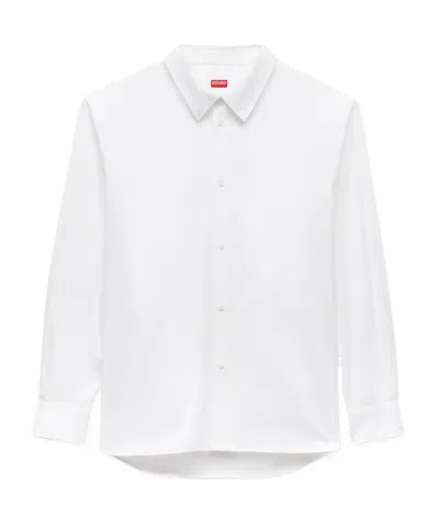 Kenzo Poplin Casual Shirt In White