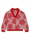 Kenzo Poppy Pattern V-neck Cardigan In Red