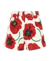 Kenzo Poppy-print Mini Shorts In Red