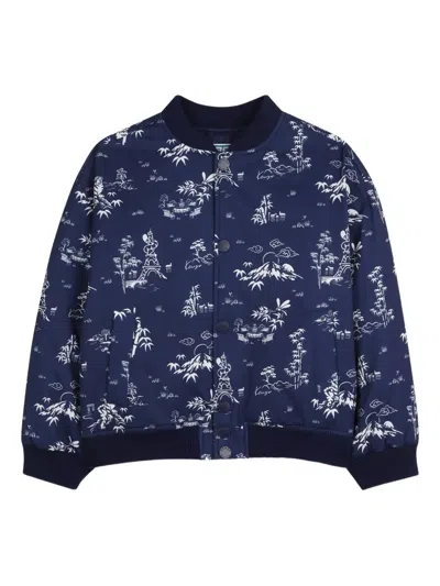 Kenzo Kids' Printed Bomber Jacket In Blue