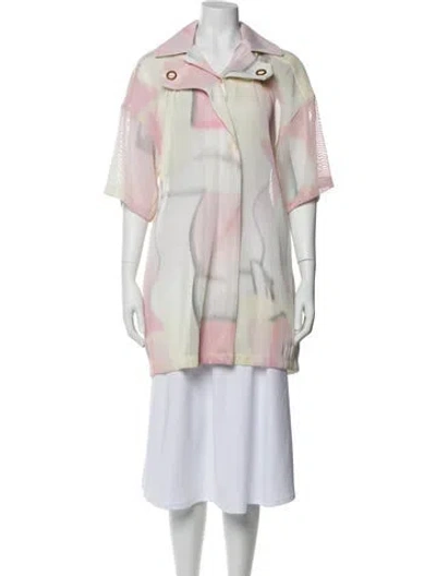 Pre-owned Kenzo Printed Coat W/ Tags In Pink