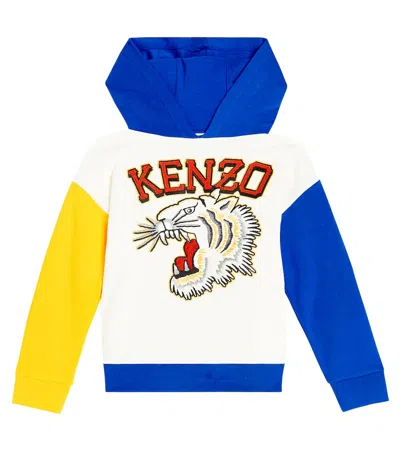 Kenzo Kids' Printed Cotton Jersey Hoodie In Multicoloured