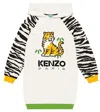 Kenzo Kotora Tiger-print Cotton Dress 4-14 Years In Grey Marl