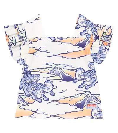 Kenzo Kids' Printed Cotton Top In White