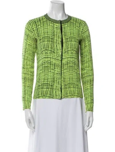 Pre-owned Kenzo Printed Crew Neck Sweater In Green