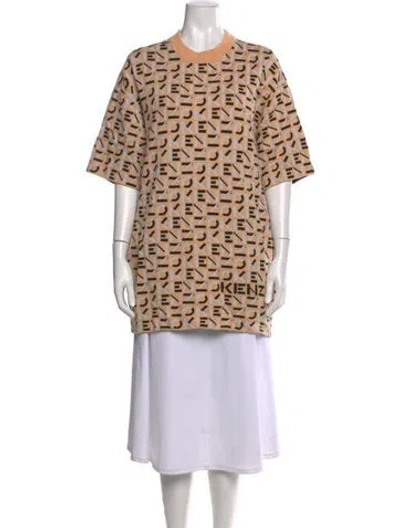 Pre-owned Kenzo Printed Crew Neck Sweater In Neutral