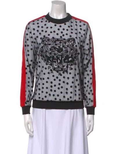 Pre-owned Kenzo Printed Crew Neck Sweatshirt In Black