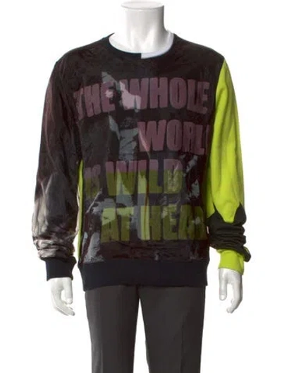 Pre-owned Kenzo Printed Crew Neck Sweatshirt In Black