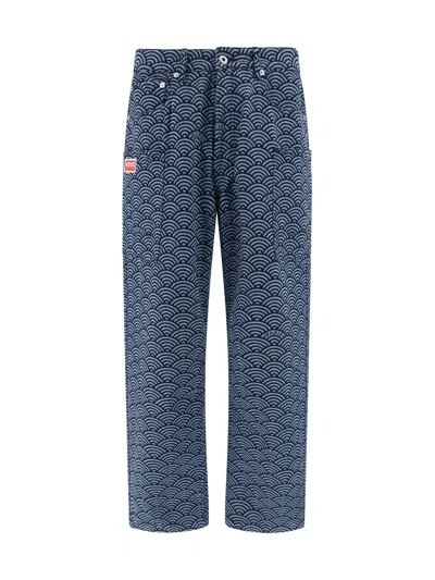 KENZO PRINTED DENIM CARGO JEANS