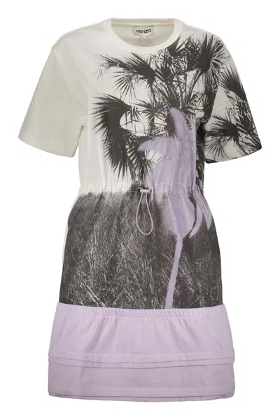 Kenzo Palm Tree T-shirt Dress In White