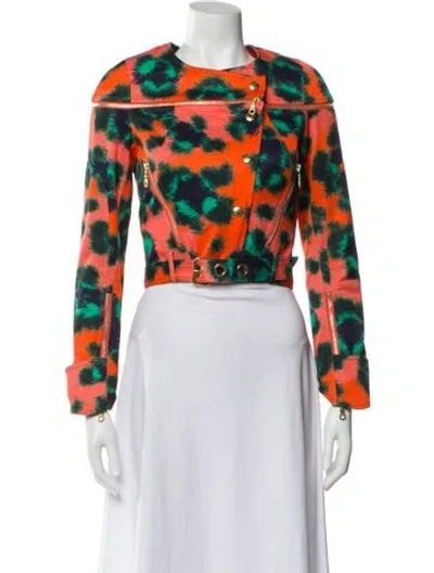 Pre-owned Kenzo Printed Evening Jacket In Orange