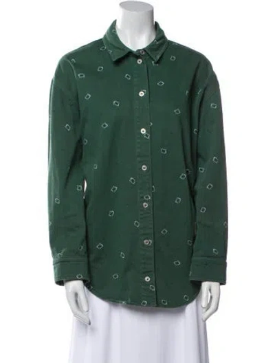 Pre-owned Kenzo Printed Jacket In Green