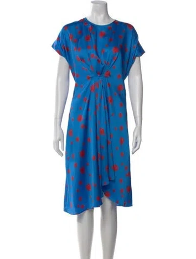 Pre-owned Kenzo Printed Knee-length Dress In Blue