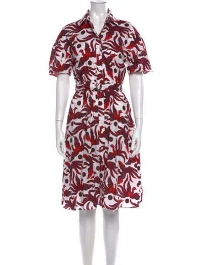 Pre-owned Kenzo Printed Knee-length Dress In Red/white
