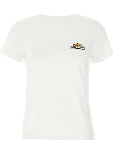 Kenzo Printed Logo T-shirt In Cotton In White
