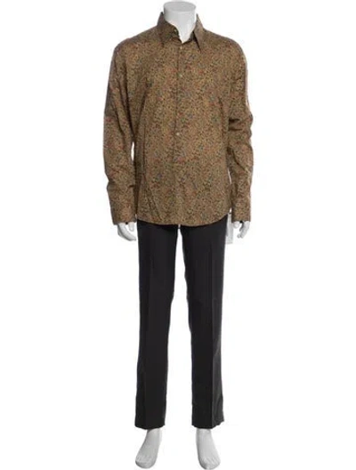 Pre-owned Kenzo Printed Long Sleeve Shirt In Brown