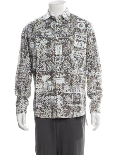 Pre-owned Kenzo Printed Long Sleeve Shirt In Multi