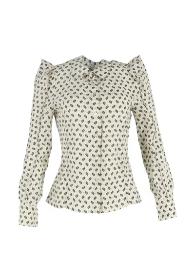 Pre-owned Kenzo Printed Long-sleeve Shirt In Neutral