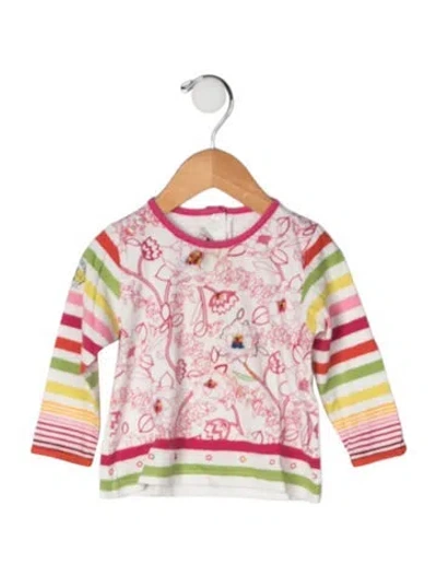 Pre-owned Kenzo Babies' Printed Long Sleeve Top In White