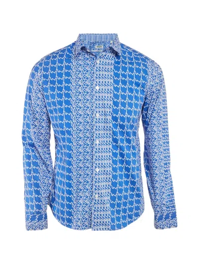 Pre-owned Kenzo Printed Long-sleeve Shirt In Blue
