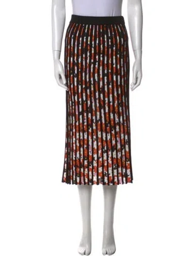 Pre-owned Kenzo Printed Midi Length Skirt In Black