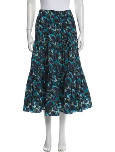 Pre-owned Kenzo Printed Midi Length Skirt In Blue