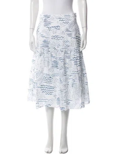 Pre-owned Kenzo Printed Midi Length Skirt In Blue