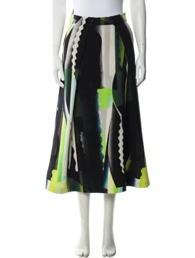 Pre-owned Kenzo Printed Midi Length Skirt In Multi