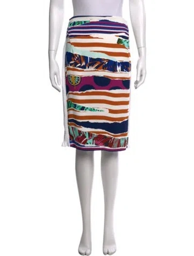 Pre-owned Kenzo Printed Midi Length Skirt In Multi