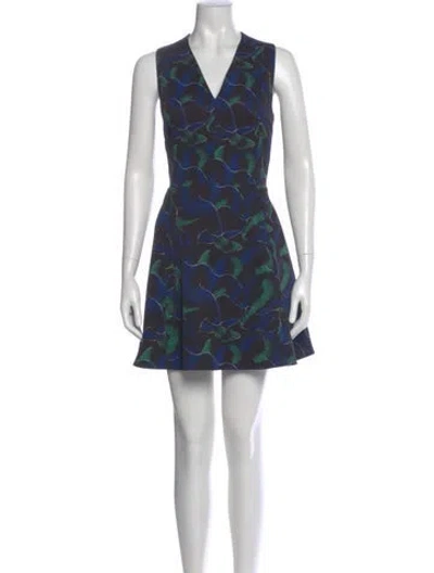 Pre-owned Kenzo Printed Mini Dress In Black