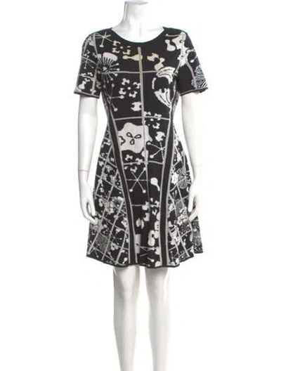 Pre-owned Kenzo Printed Mini Dress In Black