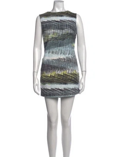 Pre-owned Kenzo Printed Mini Dress In Black
