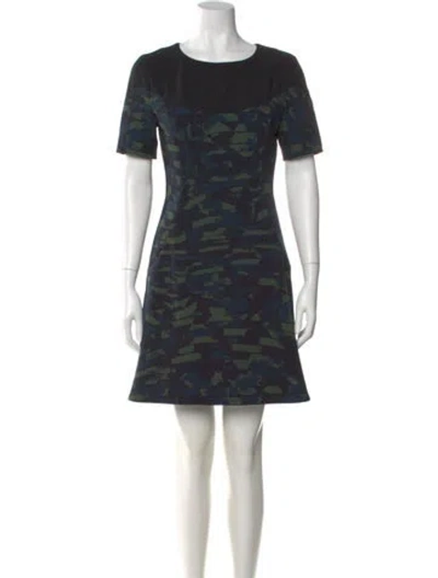 Pre-owned Kenzo Printed Mini Dress In Blue