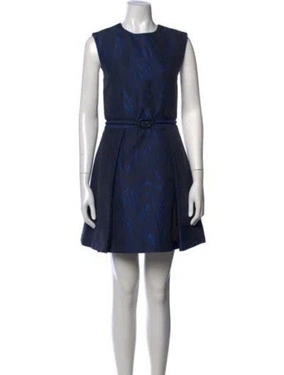 Pre-owned Kenzo Printed Mini Dress In Blue