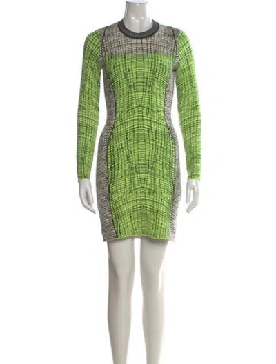 Pre-owned Kenzo Printed Mini Dress In Green