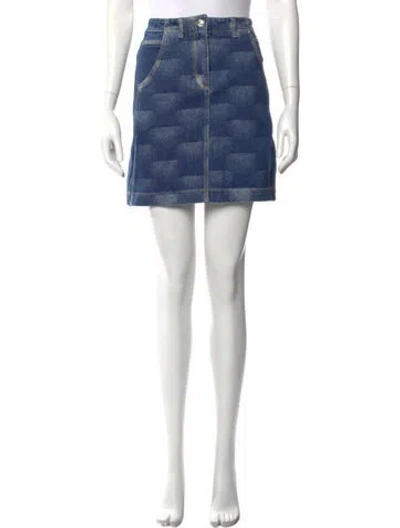 Pre-owned Kenzo Printed Mini Skirt In Blue