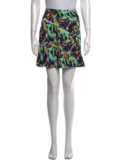 Pre-owned Kenzo Printed Mini Skirt In Blue
