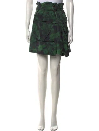 Pre-owned Kenzo Printed Mini Skirt In Green