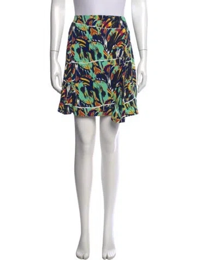 Pre-owned Kenzo Printed Mini Skirt In Green