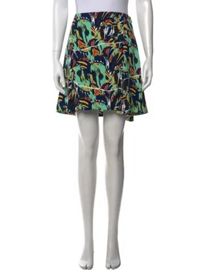 Pre-owned Kenzo Printed Mini Skirt In Green