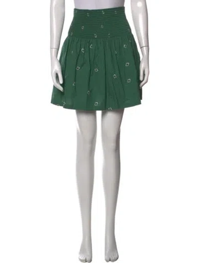 Pre-owned Kenzo Printed Mini Skirt In Green